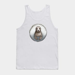 Cute Seal Drawing Tank Top